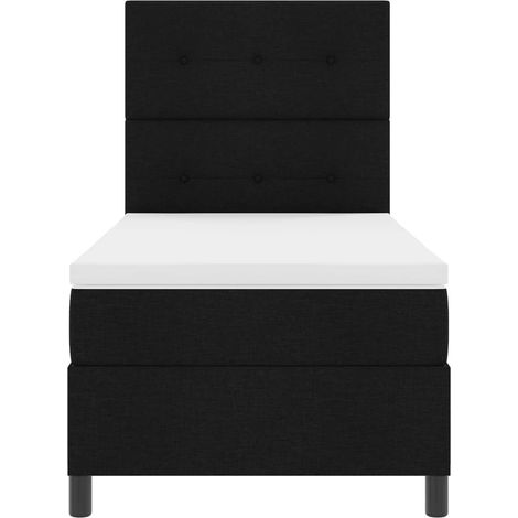 vidaXL Boxspringbett mit LED-Lichtleisten Schwarz 80 x 200 cm Stoff (1/5)