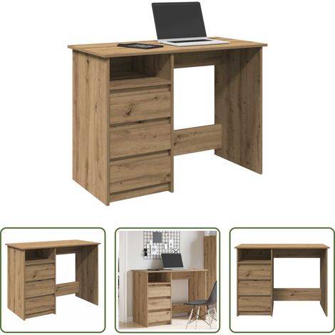 Holzwerkstoff - Schreibtisch Artisan-Eiche 102x50x75 cm Holzwerkstoff (1/5)