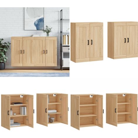 Wandschränke 2 Stk. Sonoma-Eiche Holzwerkstoff - Holzwerkstoff - Sonoma-Eiche (1/5)