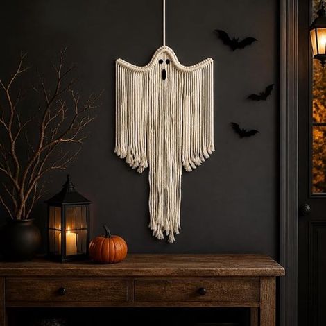Décorations d'Halloween - Tenture murale tissée à la main - Décorations d'Halloween à suspendre - Tenture murale d'Halloween - Style bohème - Décoration intérieure - Cadeaux d'Halloween - Créez une am (1/5)