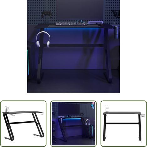 vidaXL Gaming-Haltung -  Gaming-Schreibtisch mit ZZ-Gestell Schwarz 110x60x75 cm (1/5)