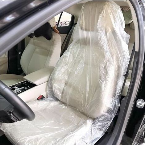 Ensemble de 100 pcs Housse de Siège de Voiture Avant Jetable Transparent en Plastique, 140x80cm, Housses de Protection Sièges Auto Universel Imperméables et Anti-Poussière (1/5)