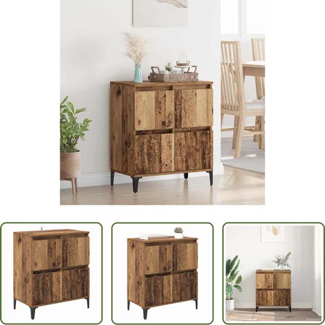vidaXL Buffet en bois d'ingénierie -  Buffet Bois Ancien 60 x 35 x 70 cm Bois d'ingénierie et fer (1/5)