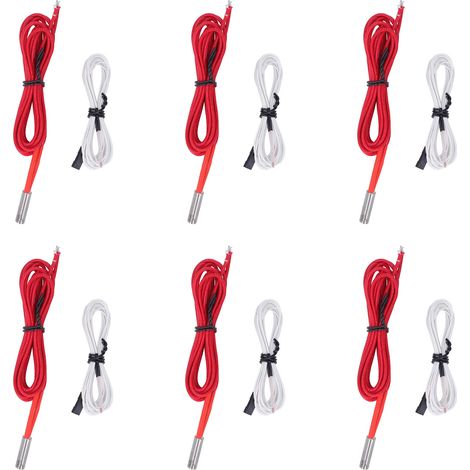 Kit accessoires pour imprimante 3D : 6 tubes chauffants 12V 40W + 6 thermistances (1/5)
