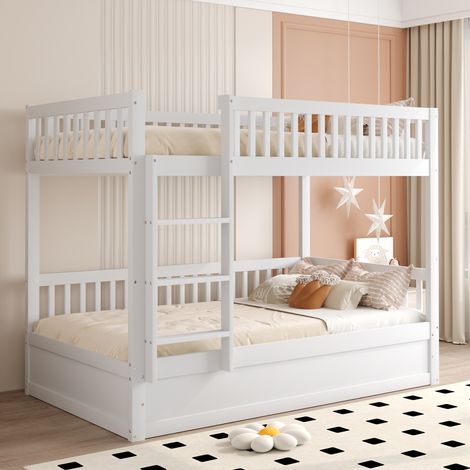 Bett Etagenbett Stauraum 90x200 Holz Kinderzimmer HAVRYA (1/5)