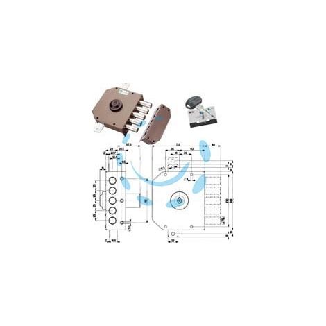 Serratura applicare Pompa Triplice Senza Aste Dx 30.620C10 MOTTURA