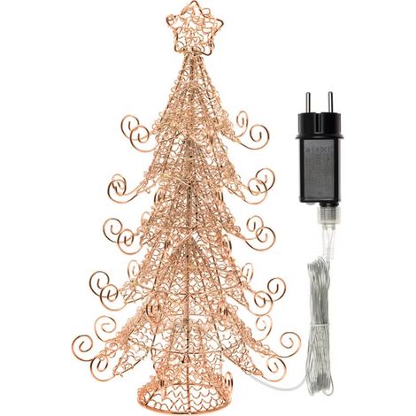 Albero natale abete filo metallico H35 55 microled bianco caldo Lotti importex (1/4)