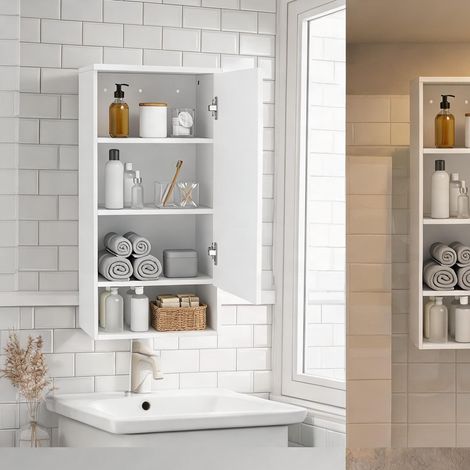 Meuble de salle de bain en panneau de particules 40 x 27 x 77 cm (1/5)