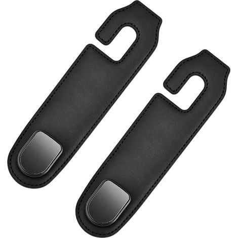 2 Pieces Microfiber Leather Hooks Ultra-Thin for Car, Headrest Storage Organizer, Universal Hook for Hanging Bags and Accessories in Bag, Easy Installation (1/5)