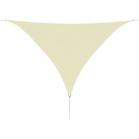 Parasol, Parasol de jardin pour balcon, terrasse, piscine, Parasol d'extérieur en tissu Oxford triangulaire 3,6 x 3,6 x 3,6 m Crème HNDX453568 (1/4)