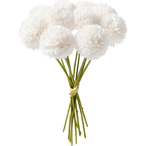 12PCS Hortensia Artificielle Fleurs Boule Soie Blanc Artificielles (1/5)