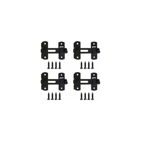 Set di 4 chiusure scorrevoli in acciaio inox con viti, adatte per vetrine, cantine e dispensa. - Crezuo