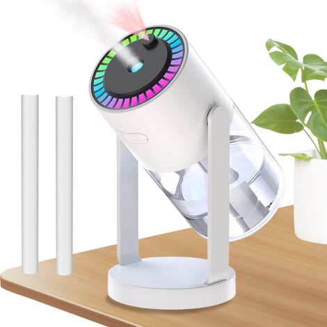 Humidificateurs de 280 ml pour chambre à coucher, humidificateur d'air à brume froide pour la maison, ultra silencieux, rotation à 360°, facile à remplir et à nettoyer, veilleuse et projecteur (1/5)