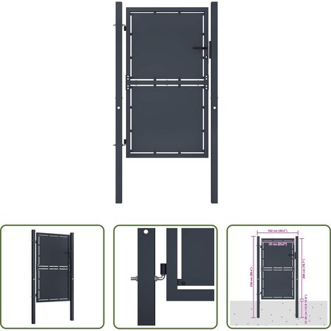 vidaXL Gartenzaun - Gartentor aus Stahl 100 x 200 cm Anthrazit (1/5)