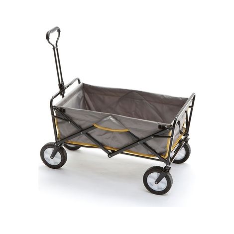Carriola per lavori di giardinaggio pieghevole trolley garden con 4 ruote grigia (1/3)