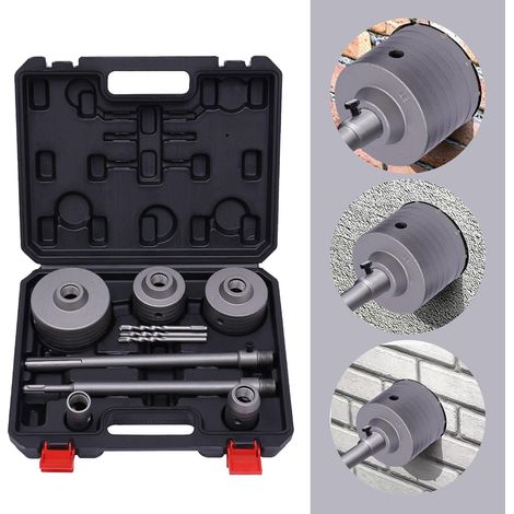 Lochsägen-Set für Beton, Ziegel,30/40/68/80/100mm Zentrierbohrer mit SDS Plus Arbor Schaft,Hartmetall Betonlochsäge Lochsäge, Steckdosenbohrer für Bohrhämmer (1/5)