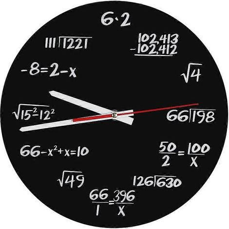 Acrylic Wall Clock Creative Math Wall Clock Unique Design Funny Mathematical Formulas Clock (1/5)
