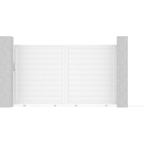 Puerta corredera EIGER de 3 m, 180 cm de altura, aluminio blanco (1/5)