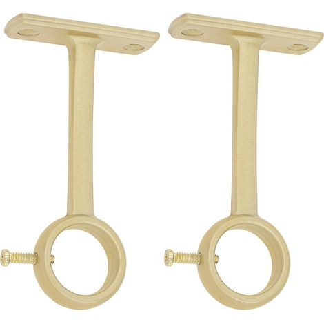 Soportes para barra de cortina, 2 piezas de soporte de aluminio para barra de cortina de techo de 20 mm a 25 mm, accesorio para barra de cortina de techo (dorado) (1/3)