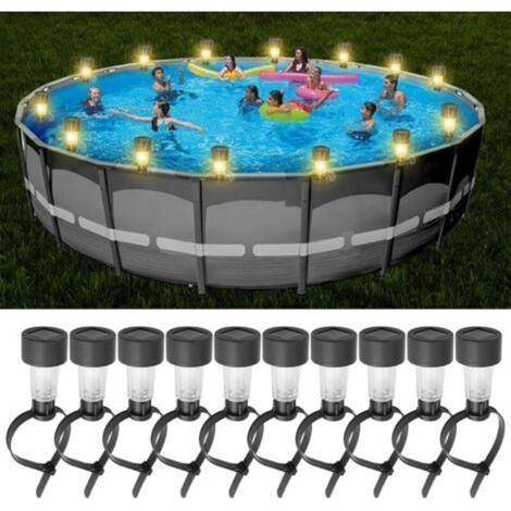 Set mit 10 Solar-Poolleuchten, Zaunleuchten, Poolbeleuchtung, Teichbeleuchtung, wasserdichte Solarleuchten zur Pooldekoration (1/5)