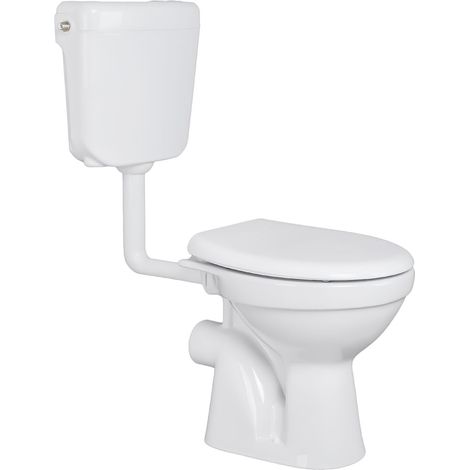 Belvit Dusch WC mit Bidet Funktion – Standtoilette mit Taharet, Hygienedusche, Spülkasten und Softclose WC-Deckel, waagerechter Abgang, Komplettset (1/5)