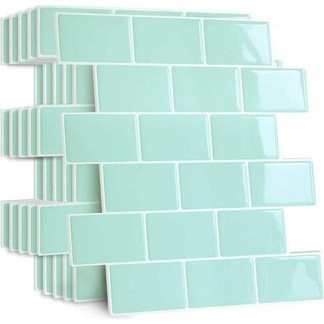Plus épais Credence Adhesive pour Cuisine Salle de Bain, Faux Carrelage Adhesif Mural Noir Credence Cuisine Adhesive, ImperméAble Dalle PVC Adhesive Murale-LIAIKI (1/5)