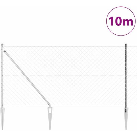 Maison Exclusive - Schweißdrahtzaun mit Spikes 10 x 1,4 m (B x H)