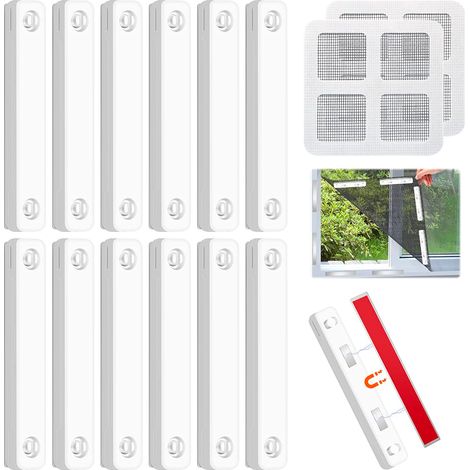 12pcs,Aimant Moustiquaire Fenetre, Aimant Pour Moustiquaire, blanc (1/5)