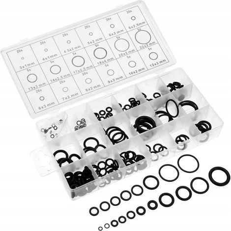 225 Stück ölbeständige Gummidichtungen, O-Ring-Set, O-Ringe, Gummidichtungen