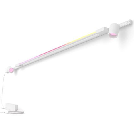 Philips Hue Perifo Éclairage sur Rail pour Montage Mural (Blanc) Lumière blanche et colorée - Kit de Base, comprenant 2 Spots, 1 Gradient Light Tube - White and Color Ambiance (1/5)