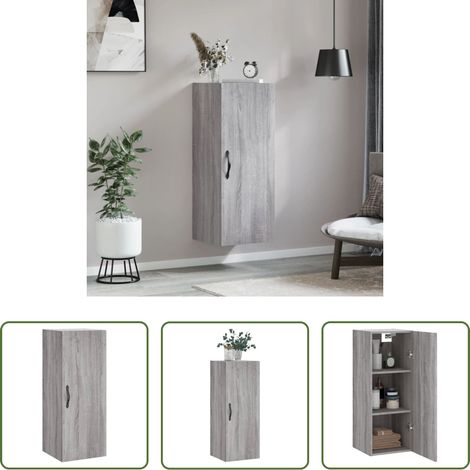 Holzschrank -  Wandschrank Grau Sonoma 34,5x34x90 cm Holzwerkstoff (1/5)