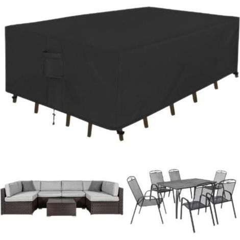 Gartenmöbelabdeckungen 213 x 132 x 74 cm, wasserdichte Gartensofaabdeckung aus 210D Oxford-Gewebe, Tischkofferabdeckung mit Belüftung für Tische, Stühle und Sofas (1/4)