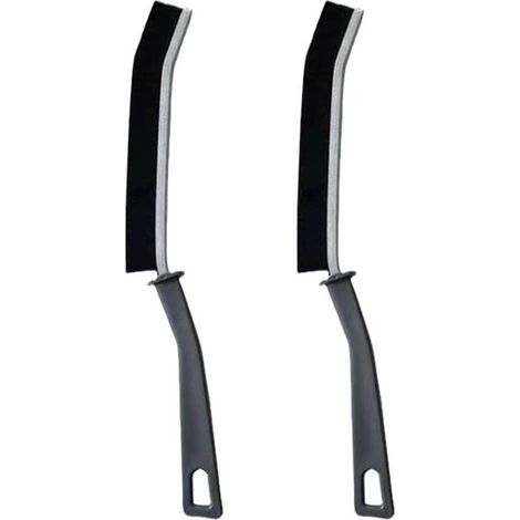 Lot de 2 brosses de nettoyage pour fissures, brosses multifonction pour douche, brosses à joint avec manche pour salle de bain, cuisine et sols (1/5)