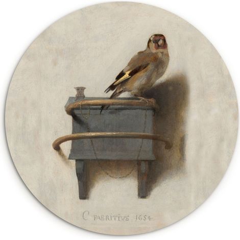 LE TABLEAU Chardonneret - Maître ancien - Carel Fabritius Tableau Décoration Murale 30x30 cm (1/5)