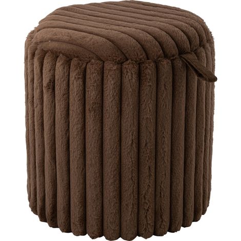 Pouf con Coperchio A Costa Mdf 40x40x42 cm Marrone