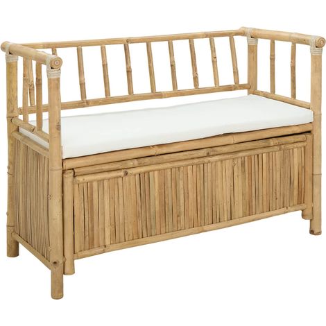 vidaXL Garden Storage Bench 110 x 47 x 80 cm Bamboo Natural