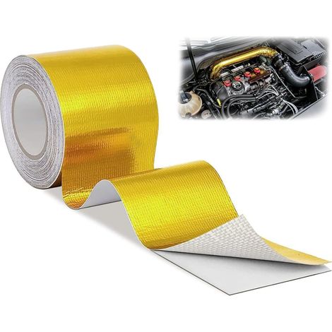 10M x 5cm Bande Thermique Echappement Doré Scotch Aluminium Isolant Thermique Ruban Adhésif Aluminium Autoadhésif Heat Shield Wrap Tape Pour Tuyau (1/5)