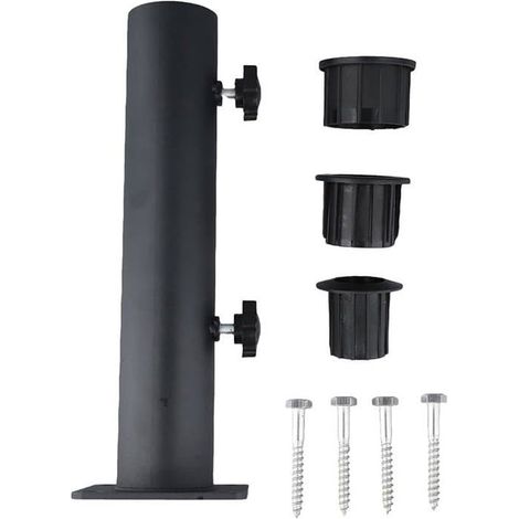 Pied de parasol avec manchon de conversion, adaptateur de pied de parasol, pour tables de jardin ou de terrasse (1/4)