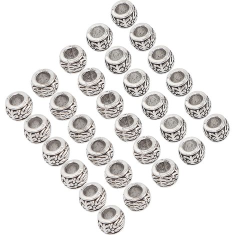 Perles à barbe multifonctionnelles 30 pièces, bijoux vintage pour tressage de barbe et cheveux, perles DIY artisanales (1/5)