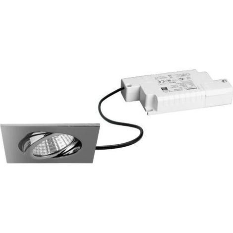 Brumberg LED Einbaustrahler, 230V, 6W, 3000K, 640 lm eckig, chrom, dimmbar - mit Netzteil - 82 x 4 mm (1/5)