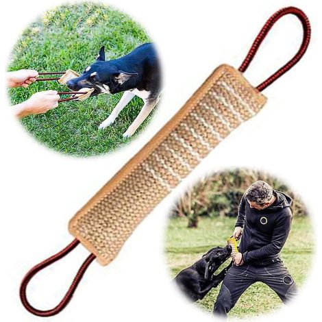 Coussin de morsure pour chien en jute, jouet à mordre pour chien, jouet à tirer pour chien, jouet durable pour mordre le chien (1/3)
