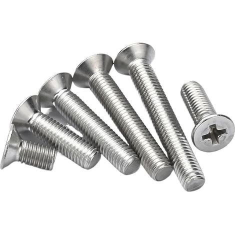 Vis à tête fraisée cruciforme allongée en acier inoxydable 304, plate (1/5)