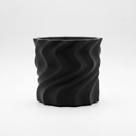 Pot de fleurs décoratif en spirale noire pour plantes, design moderne (1/3)