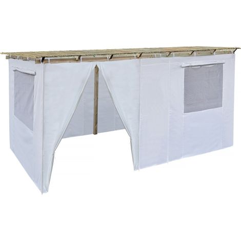 Souccah en bois 3 x 5 m avec tissu - Casher lemaehadrin - Skhah Non inclus (1/4)