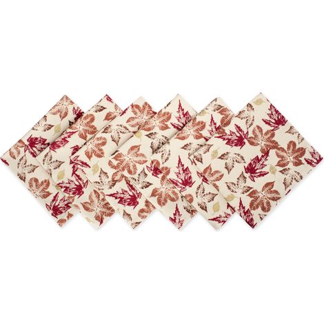 Lot de 6 Serviettes de Table en Forme de Feuilles d'automne - Collection Automne - 20 x 20 cm (1/5)