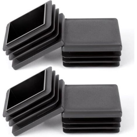 40  40mm Carré Bouchons à lamelles,8 PCS Bouchons de Couverture Cache Tube en Plastique PE Bouchon Pied de Chaise Embout de Bouchon en Plastique pour Chaises Canapés Tables,Noir (1/5)