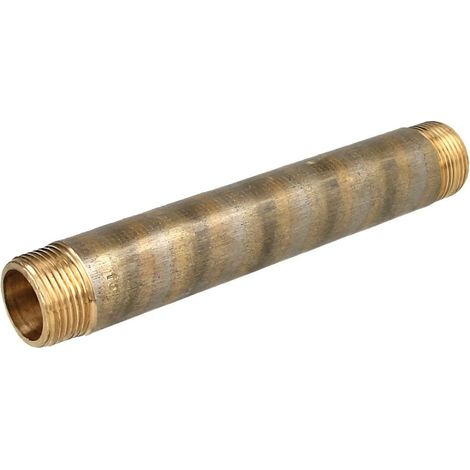 Raccord à visser laiton rouge nipple double 3/4'' x 160 mm