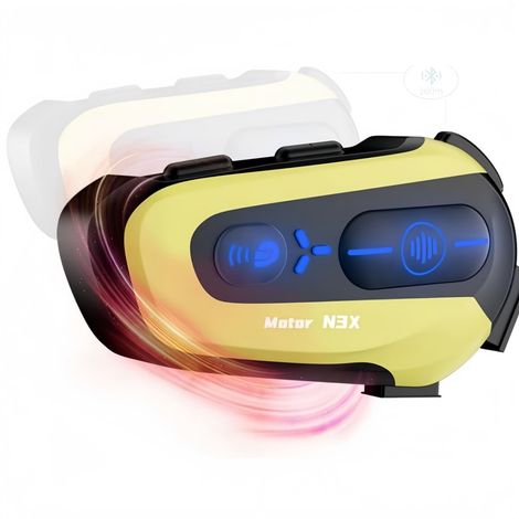 Intercom pour casque de moto avec micro souple et rigide, appels mains libres, musique, étanche, réduction du bruit (1/5)