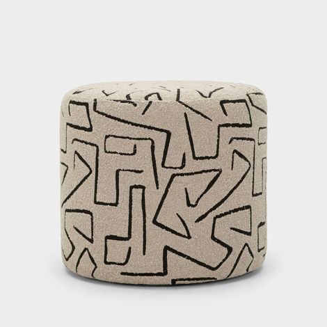 Runder gepolsterter Sitzhocker mit Stauraum aus Polyester Nairobi (1/5)