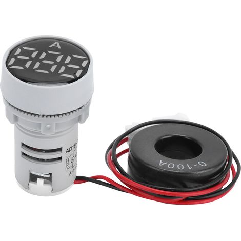 Compteur numérique AC 220V, ampèremètre panneau cristal rond indicateur de signal AD16‑22DSA blanc. (1/5)